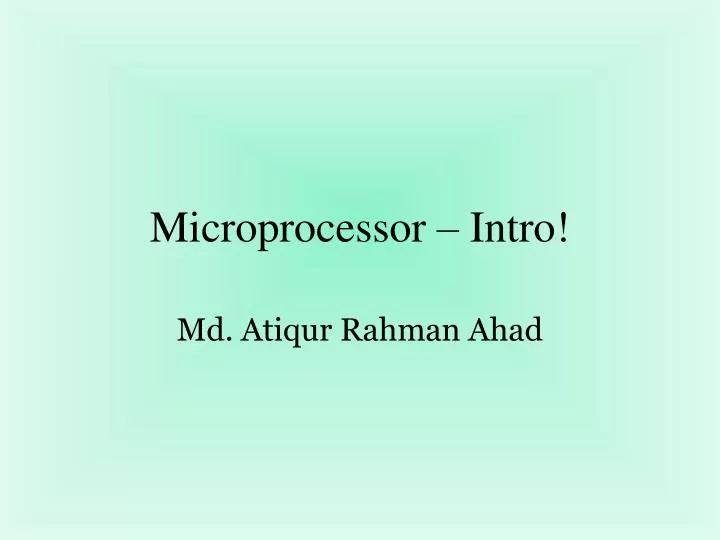 microprocessor intro