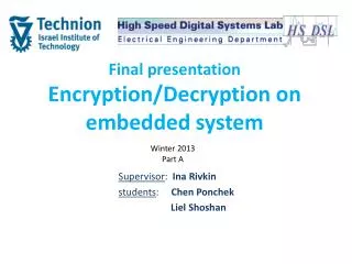 Final presentation Encryption/Decryption on embedded system