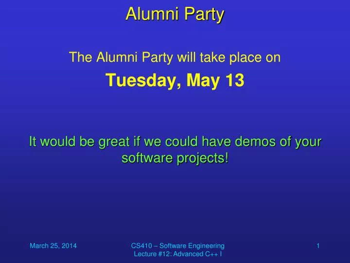 alumni party