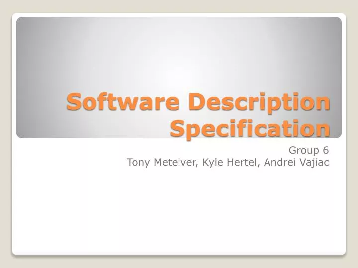 software description specification