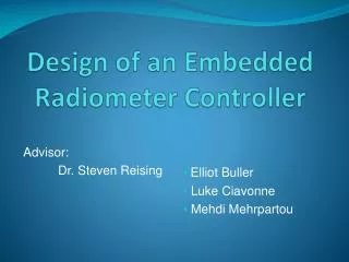Design of an Embedded Radiometer Controller