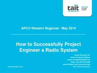 How to Successfully Project Engineer a Radio System