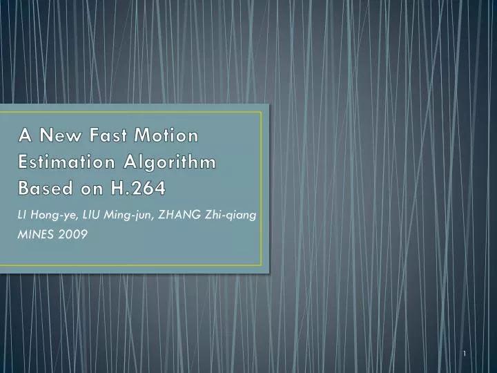 a new fast motion estimation algorithm based on h 264