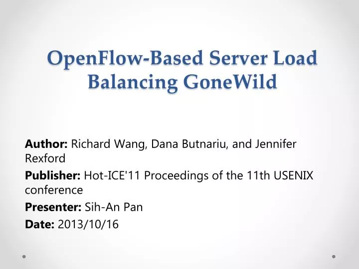 openflow based server load balancing gonewild