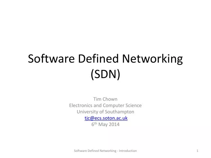 software defined networking sdn