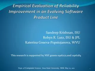 Empirical Evaluation of Reliability Improvement in an Evolving Software Product Line