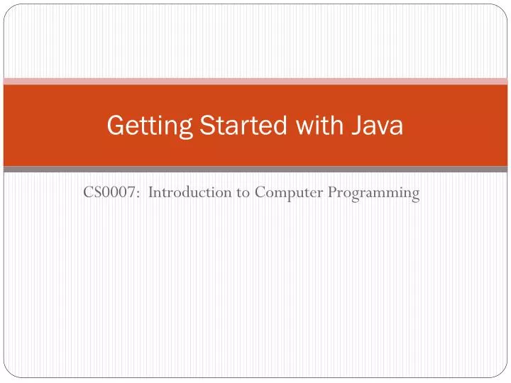 getting started with java