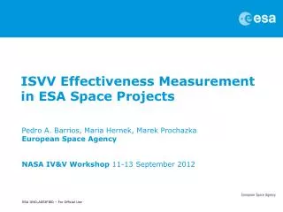 ISVV Effectiveness Measurement in ESA Space Projects