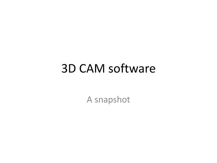3d cam software