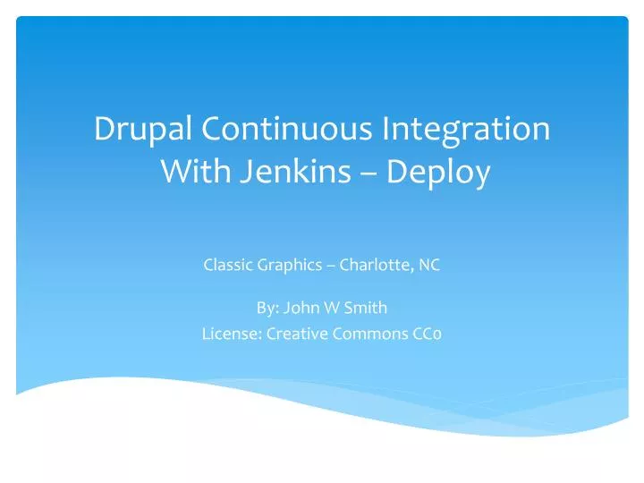 drupal continuous integration with jenkins deploy