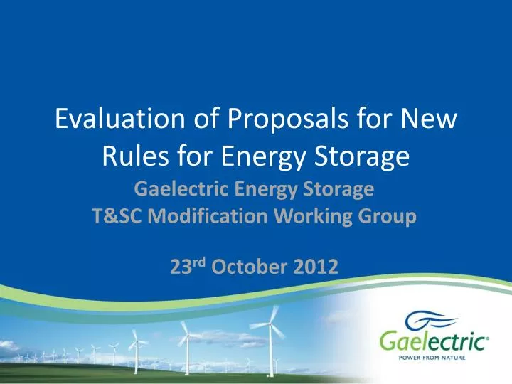 evaluation of proposals for new rules for energy storage