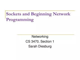 Sockets and Beginning Network Programming
