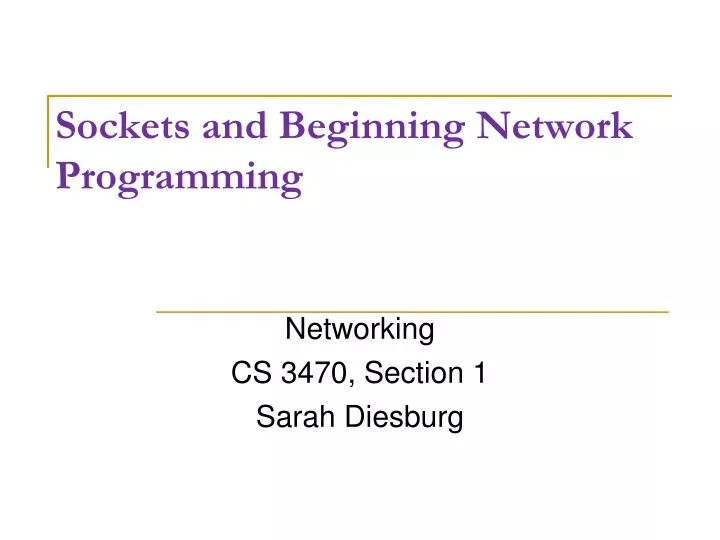 sockets and beginning network programming