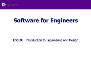 Software for Engineers