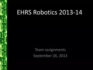 EHRS Robotics 2013-14