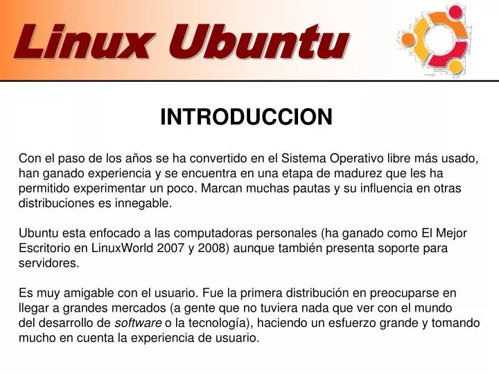 presentation in linux ubuntu