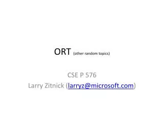 ORT (other random topics)