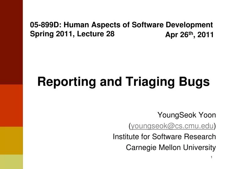 05 899d human aspects of software development spring 2011 lecture 28