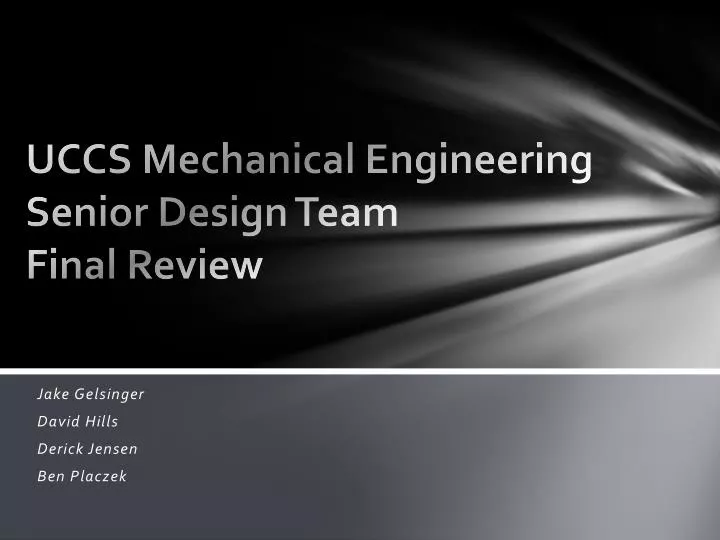 uccs mechanical engineering senior design team final review