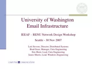 University of Washington Email Infrastructure