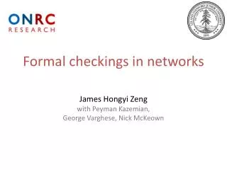 Formal checkings in networks