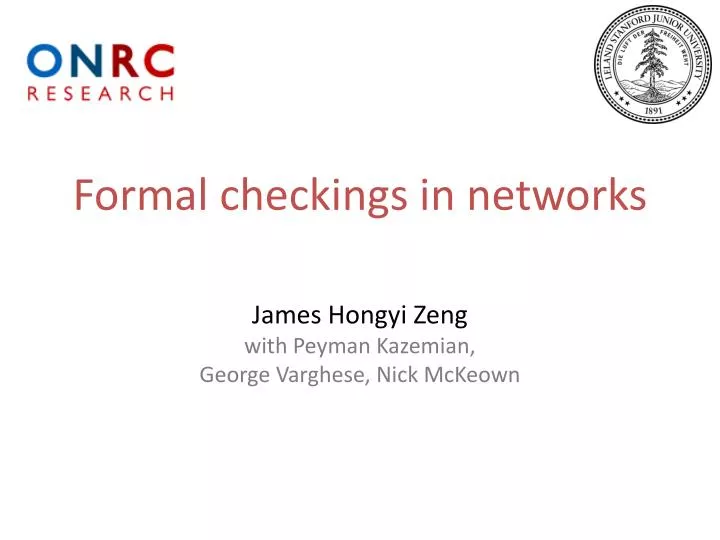 formal checkings in networks