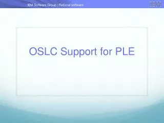 OSLC Support for PLE