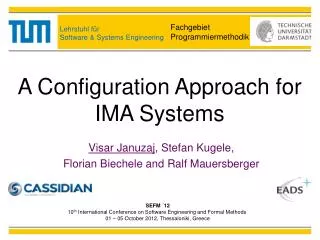 A Configuration Approach for IMA Systems