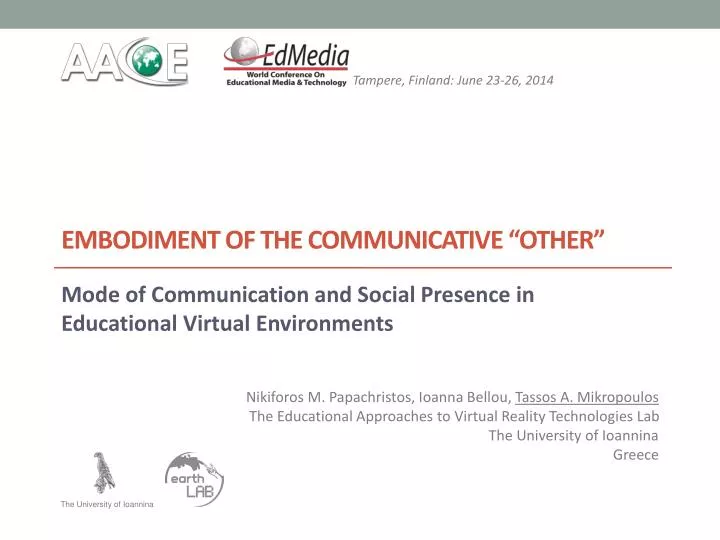 embodiment of the communicative other