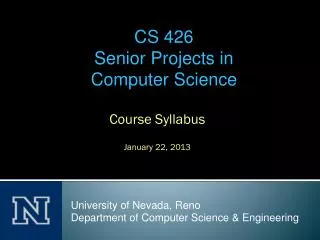 Course Syllabus January 22, 2013
