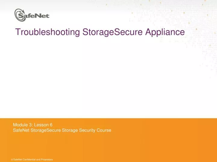 troubleshooting storagesecure appliance