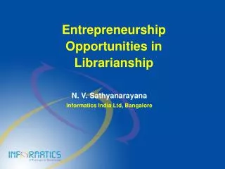 Entrepreneurship Opportunities in Librarianship