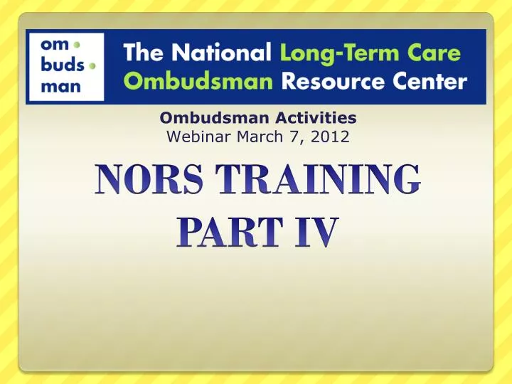 ombudsman activities webinar march 7 2012