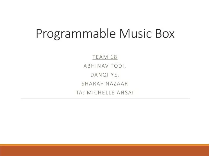 programmable music box