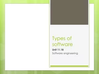 Types of software