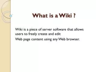 ? What is a Wiki