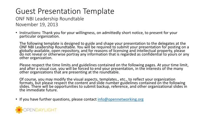 guest presentation template onf nbi leadership roundtable november 19 2013