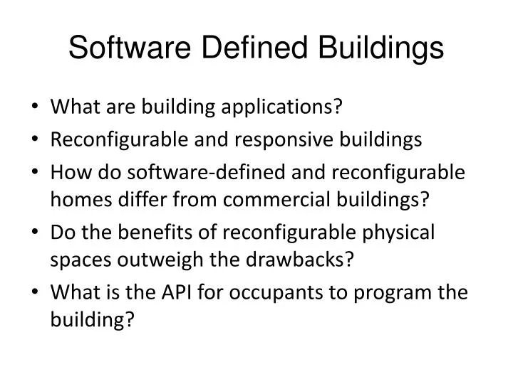 software defined buildings