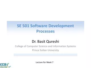 SE 501 Software Development Processes