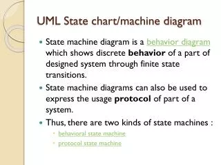 UML State chart/machine diagram