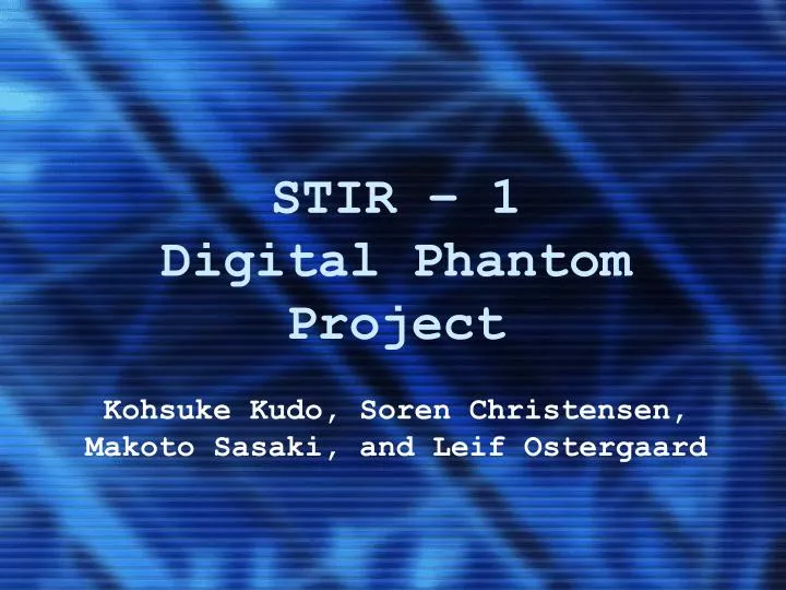stir 1 digital phantom project