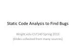 Static Code Analysis to Find Bugs