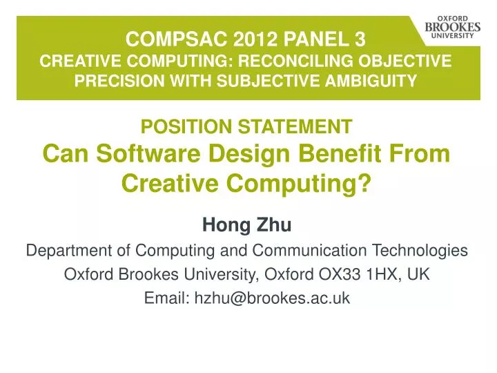 compsac 2012 panel 3 creative computing reconciling objective precision with subjective ambiguity