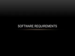 Software Requirements