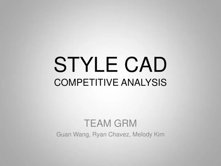 style cad competitive analysis