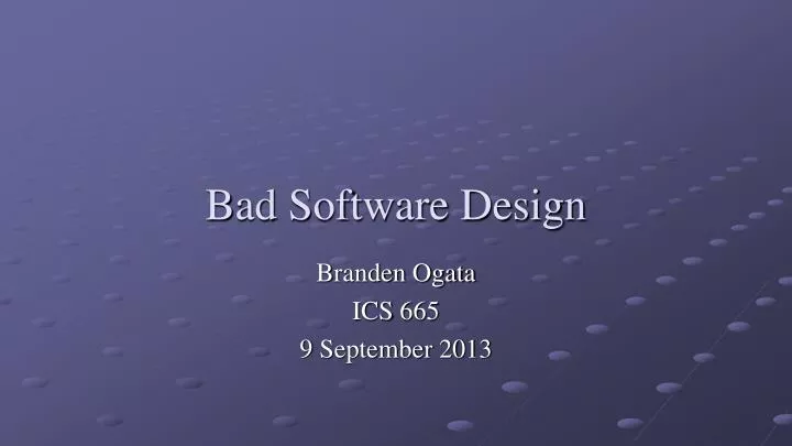 bad software design