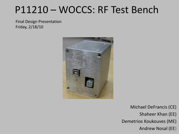 p11210 woccs rf test bench