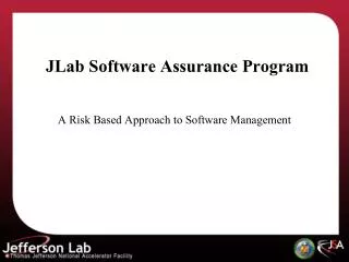 JLab Software Assurance Program