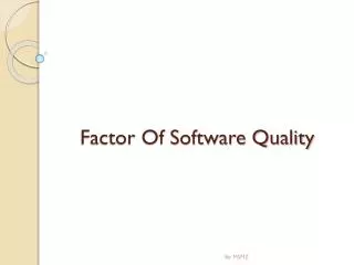 Factor Of Software Quality