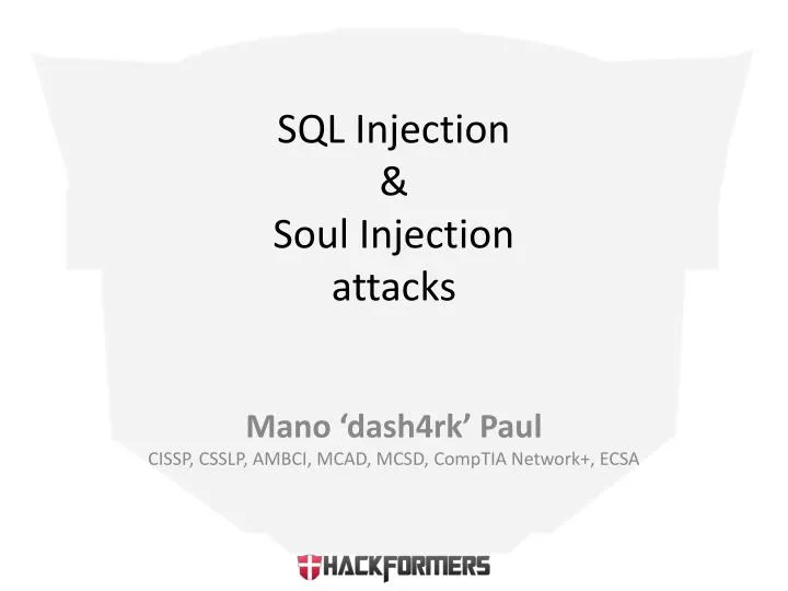 sql injection soul injection attacks